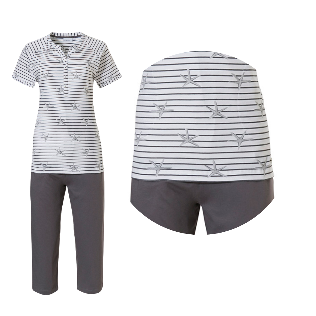 PIGIAMA M/M RIGATO BIANCO E GRIGIO E PINOCCHIETTO