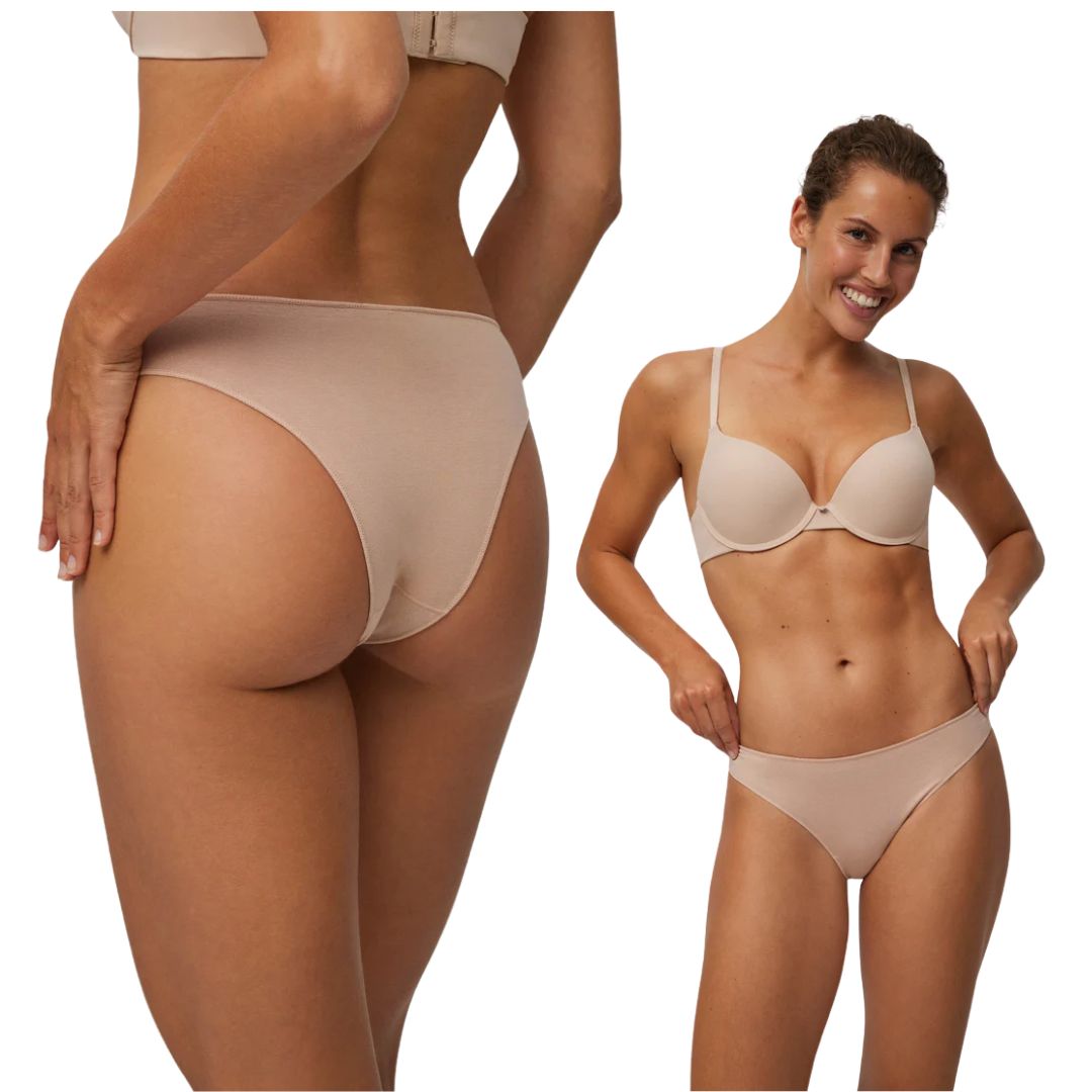 Slip brasiliana donna in cotone con tassello spugna