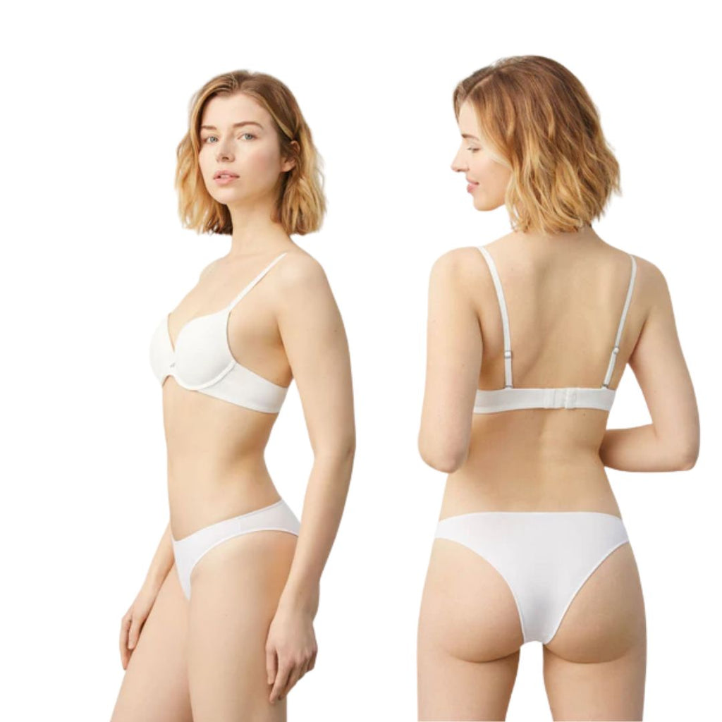 Slip brasiliana donna in cotone con tassello spugna