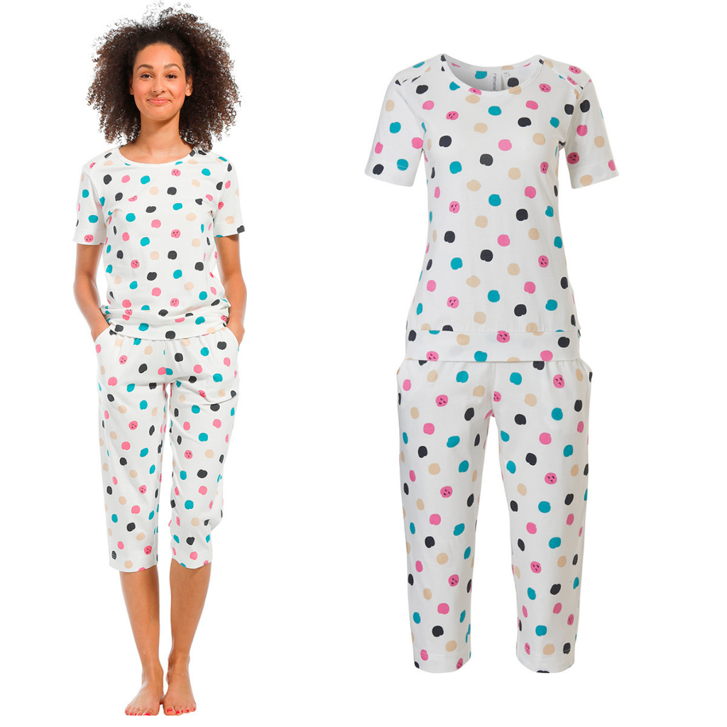 PIGIAMA M/M PINOCCHIETTO BIANCO CON POIS
