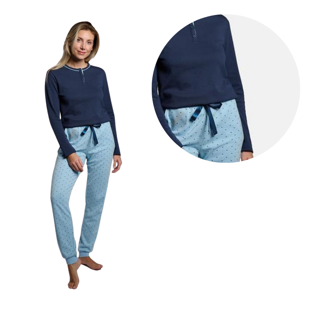 Pigiama in Cotone Felpato Donna "Polka Dot"