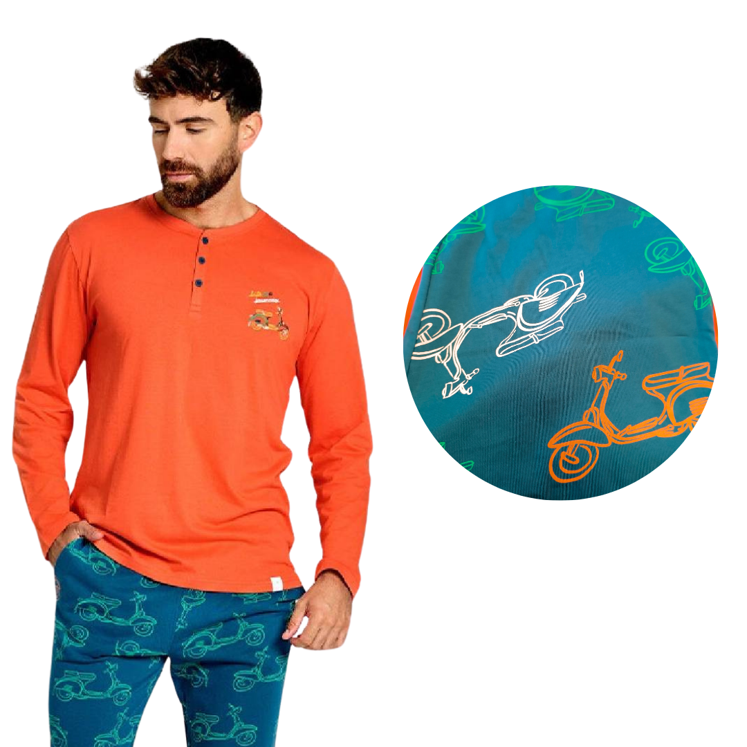 PIGIAMA UOMO M/L DISEGNO MOTORINO VESPA