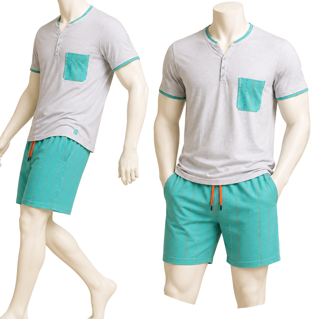 PIGIAMA M/M UOMO GRIGIO E TIFFANY