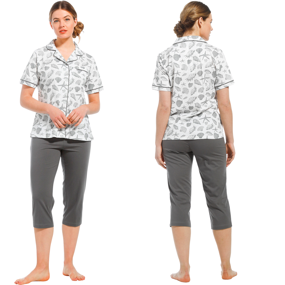 PIGIAMA M/M APERTO DISEGNI CONCHIGLIE PANTALONE PINOCCHIETTO