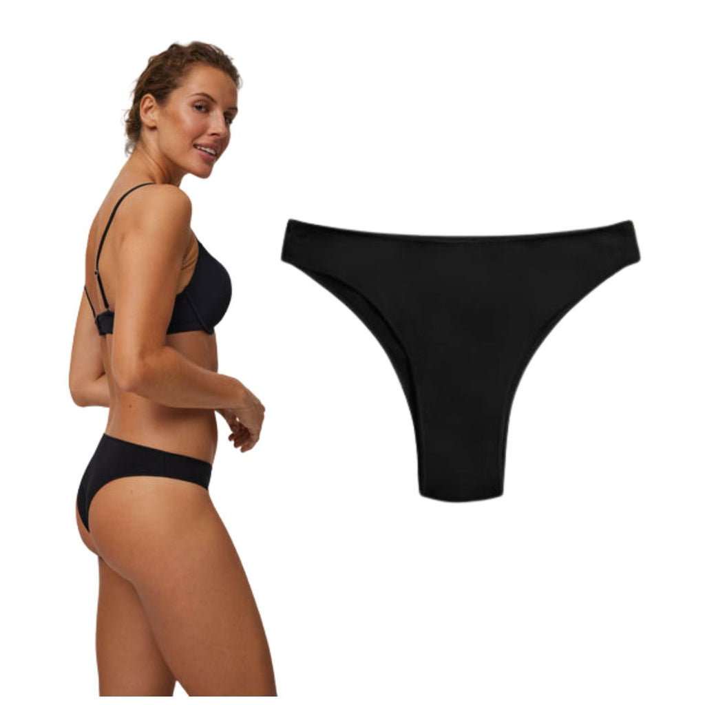 Slip brasiliana donna in cotone con tassello spugna