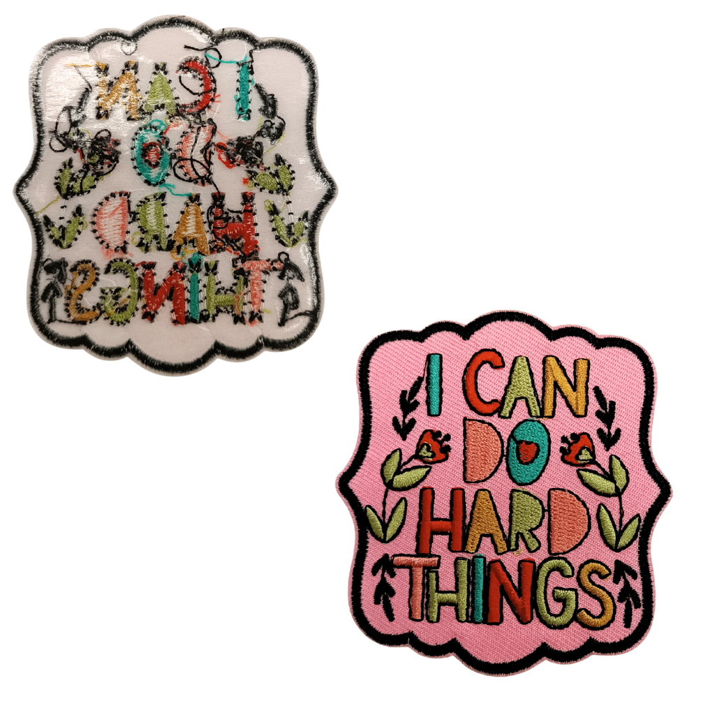 TOPPA RICAMATA TERMOADESIVA "I CAN DO HARD THINGS"