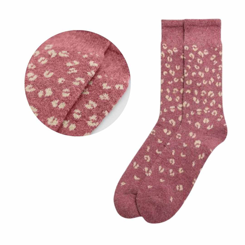Calza corta angora leopardato