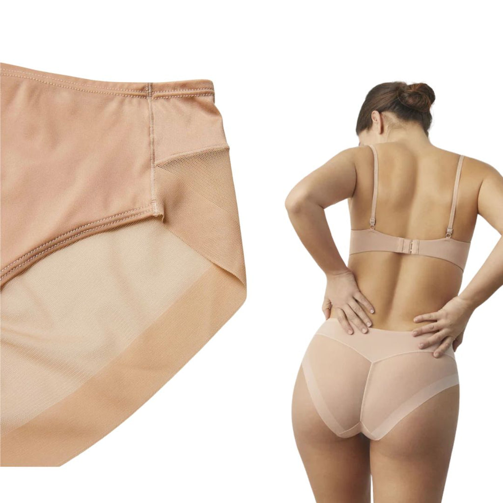 Slip donna midi invisibile con trasparenza in tulle