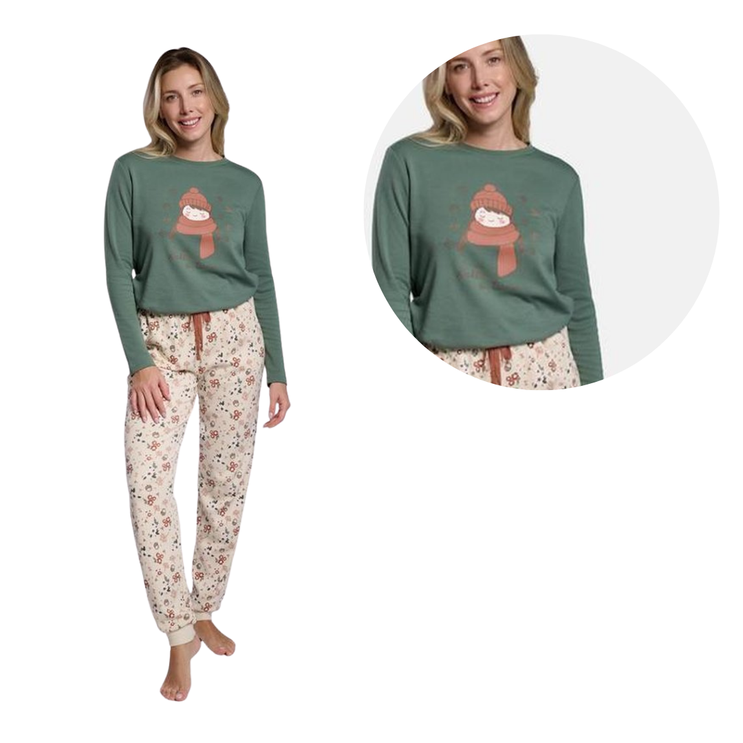 Pigiama in Cotone Interlock Donna "Hello Autumn"