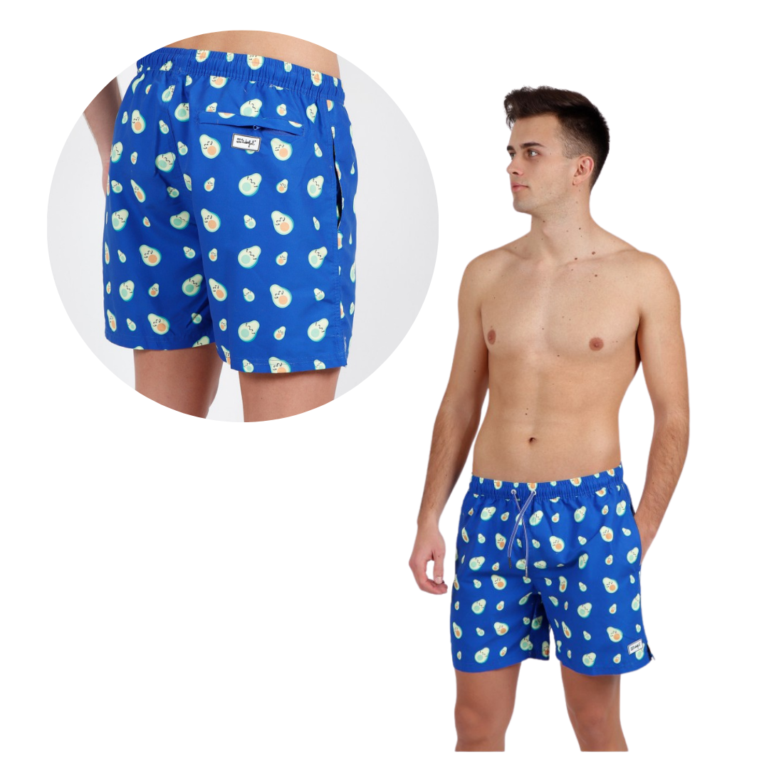 BOXER MARE UOMO AZZURRO CON AVOCADO