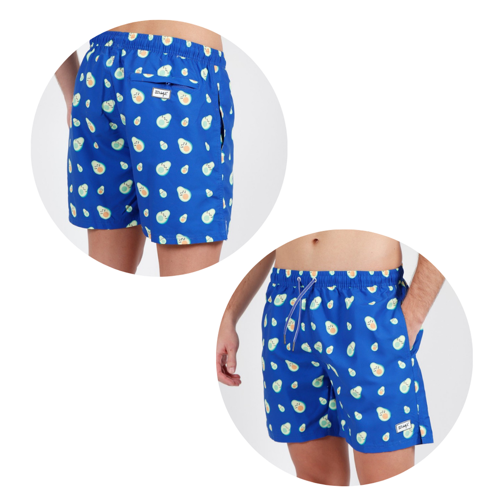 BOXER MARE UOMO AZZURRO CON AVOCADO