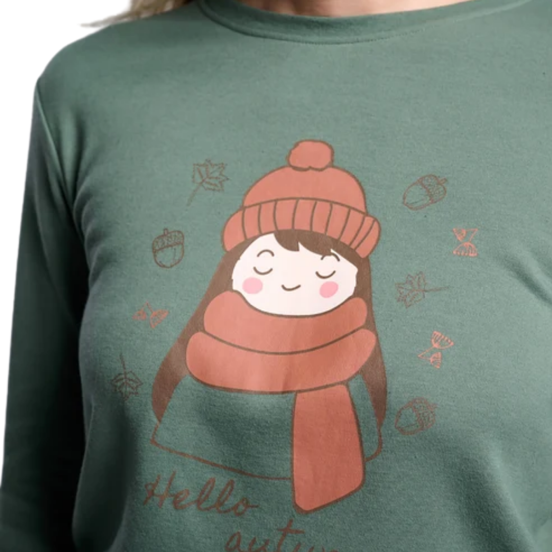 Pigiama in Cotone Interlock Donna "Hello Autumn"