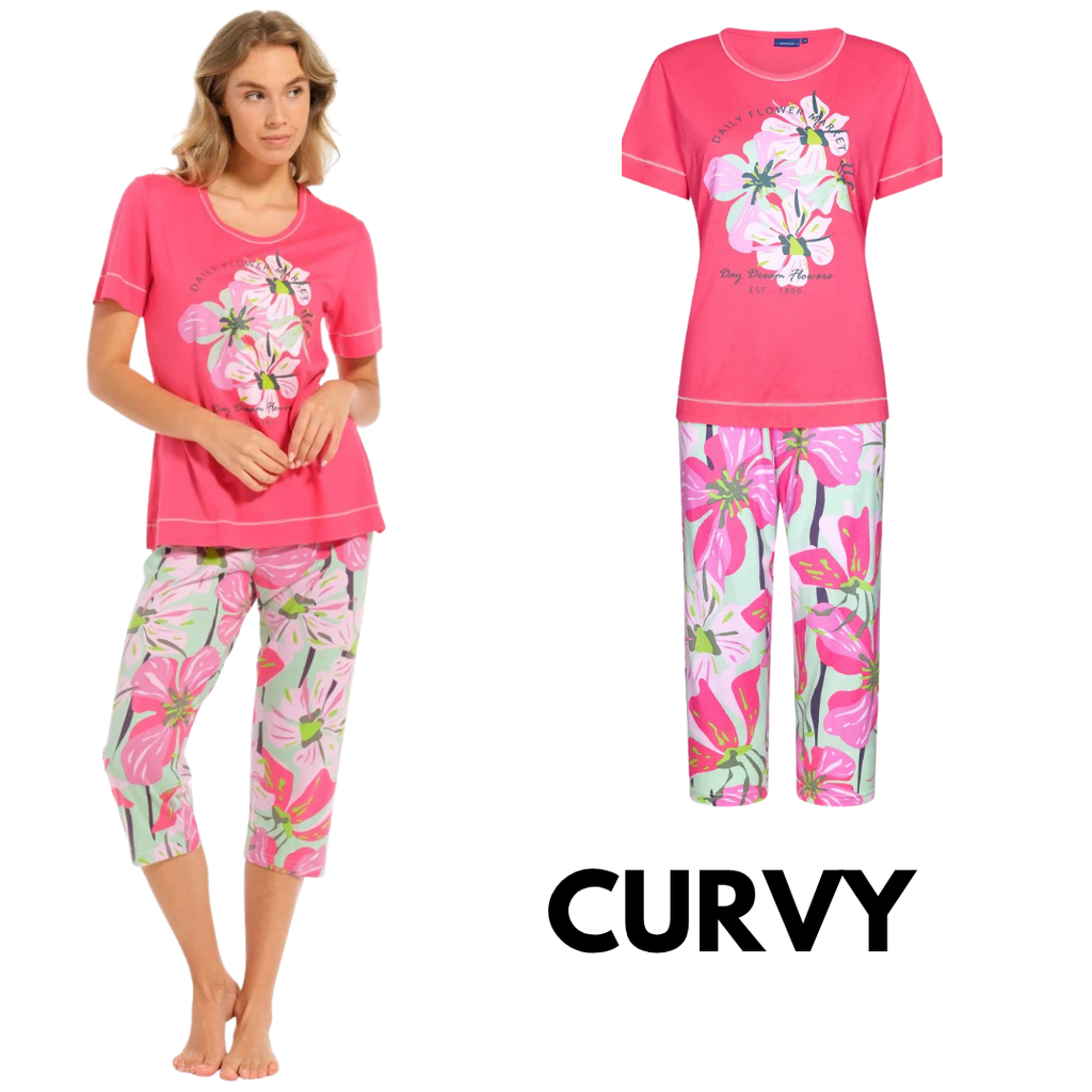 PIGIAMA M/M FUCSIA PANTALONE PINOCCHIETTO FLOREALE