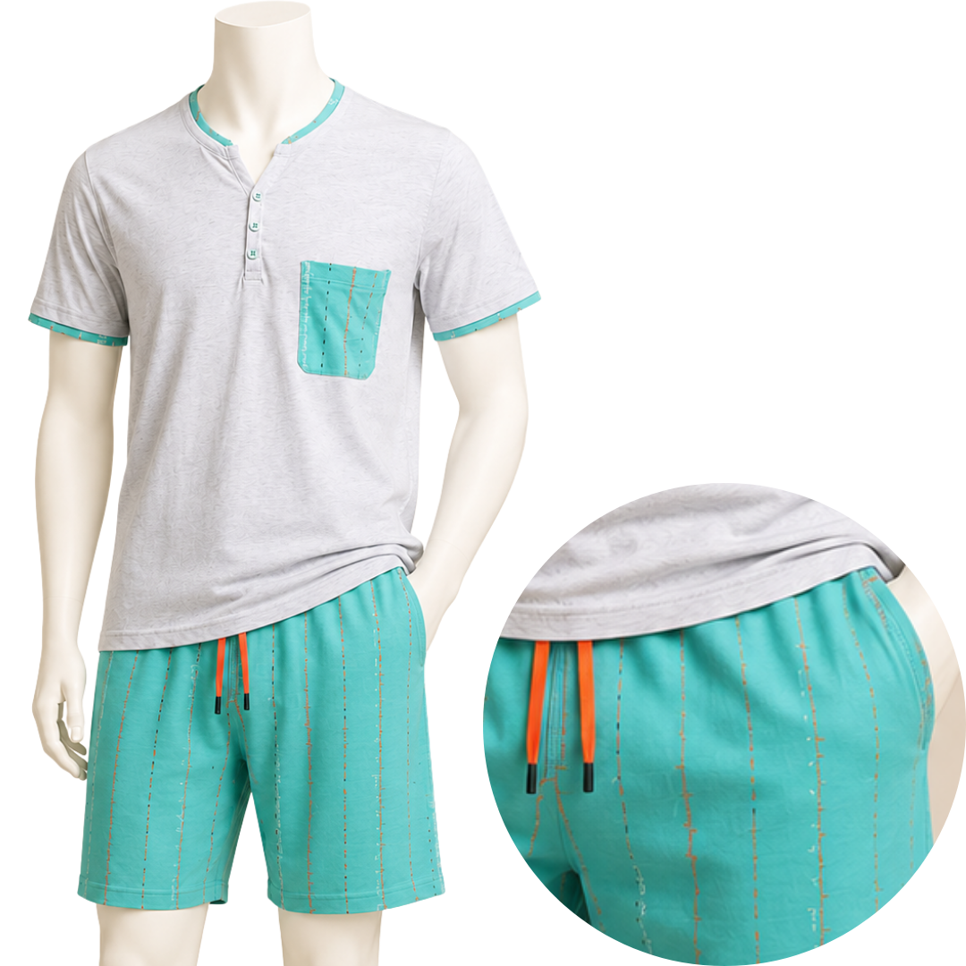 PIGIAMA M/M UOMO GRIGIO E TIFFANY
