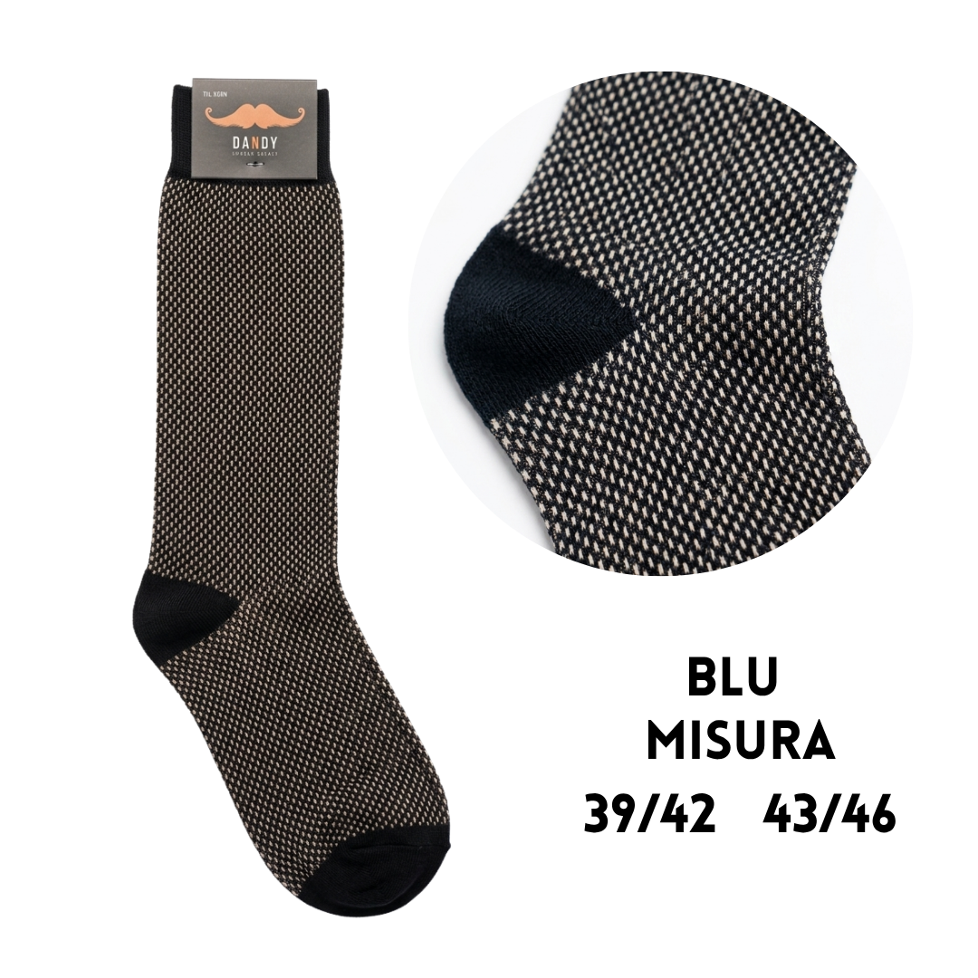 Calza Lunga da Uomo "Dandy" in Cotone – Eleganza Geometrica