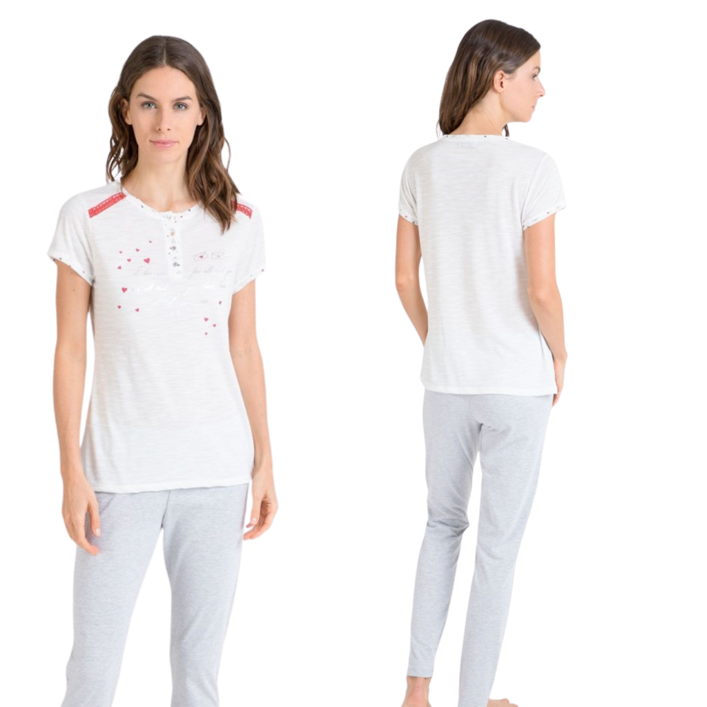 Pigiama m/m donna massana panna