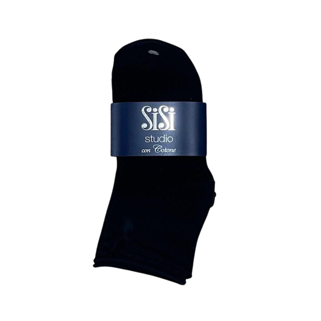 2 PAIA CALZINI COTONE SISI  CON BORDO TAGLIO AL VIVO