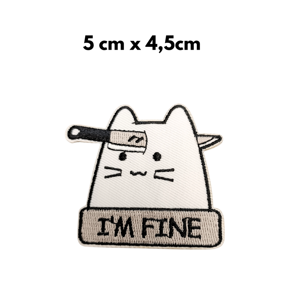 TOPPA RICAMATA TERMOADESIVA GATTO "I'M FINE"
