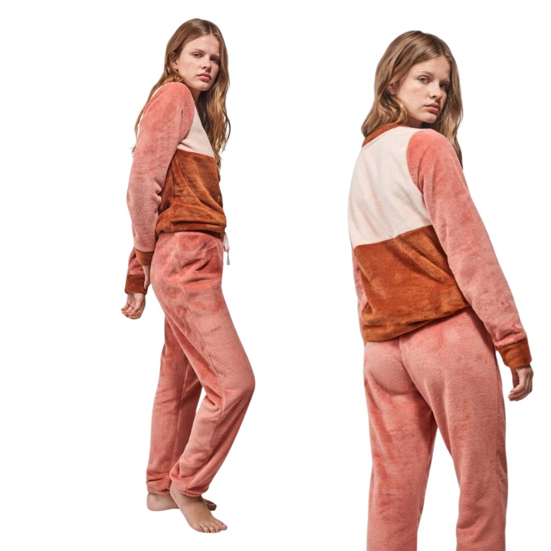 Pigiama coral con gufetto