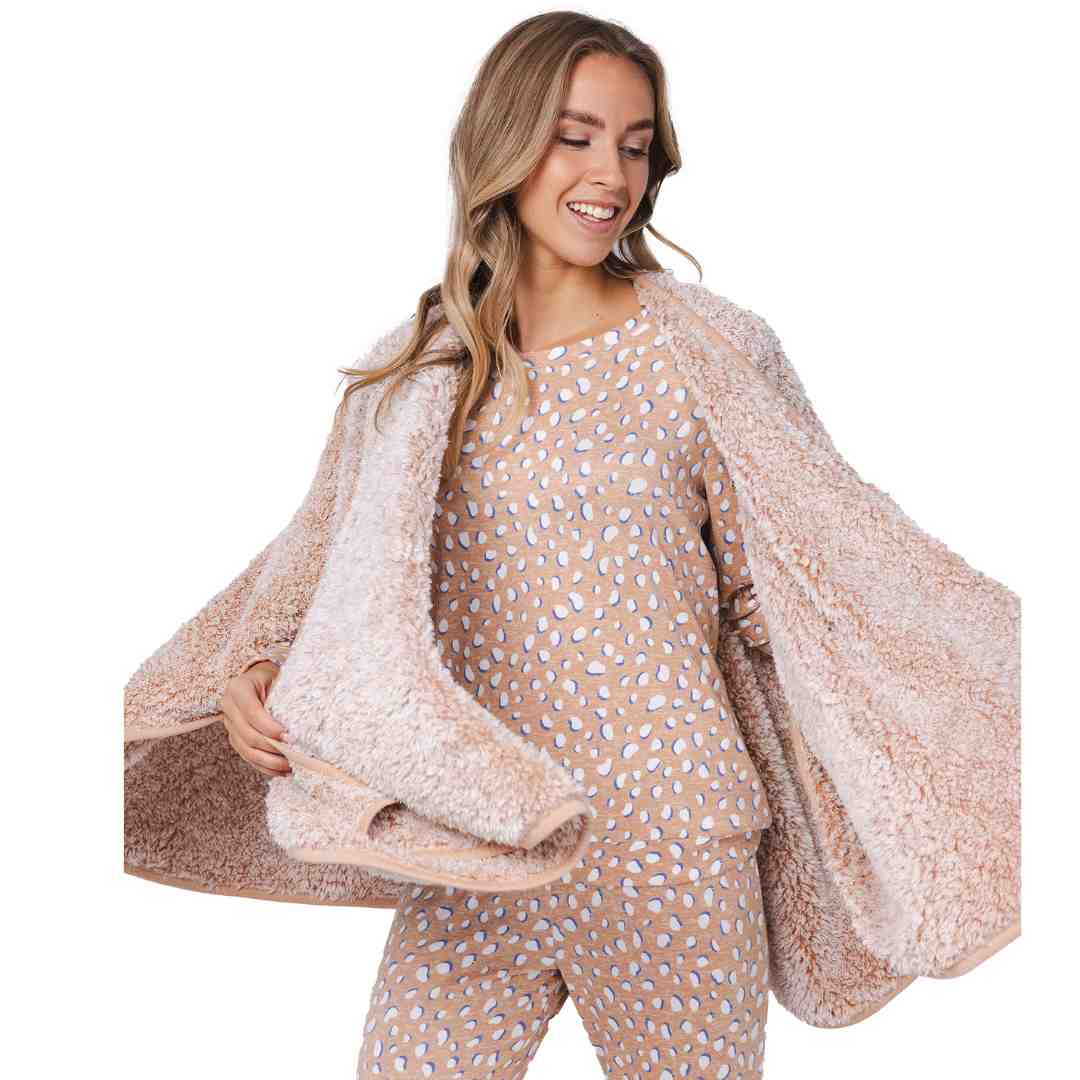 Pigiama micro ciniglia leopardato