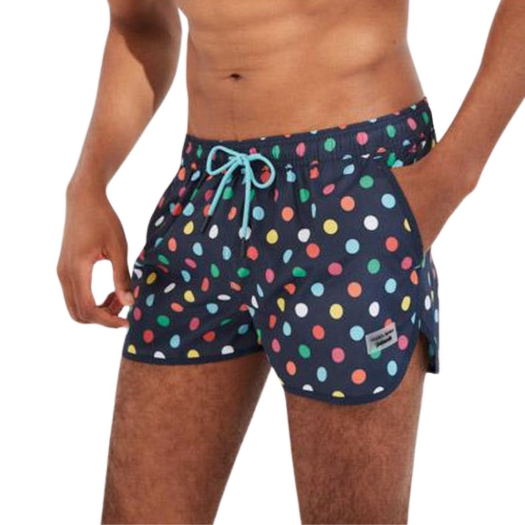 BOXER MARE UOMO BLU A POIS MULTICOLOR