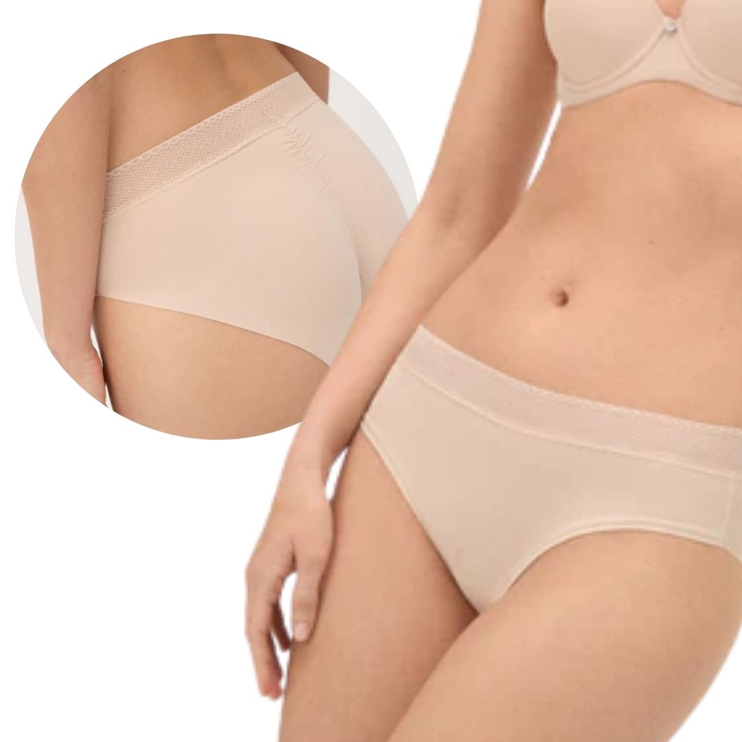 Slip Midi senza cuciture con pizzo taglia unica