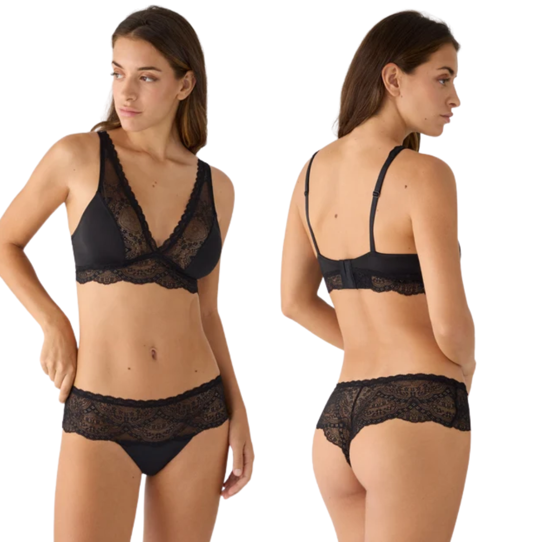 Shorty Brasiliano in Pizzo e Tessuto Liscio