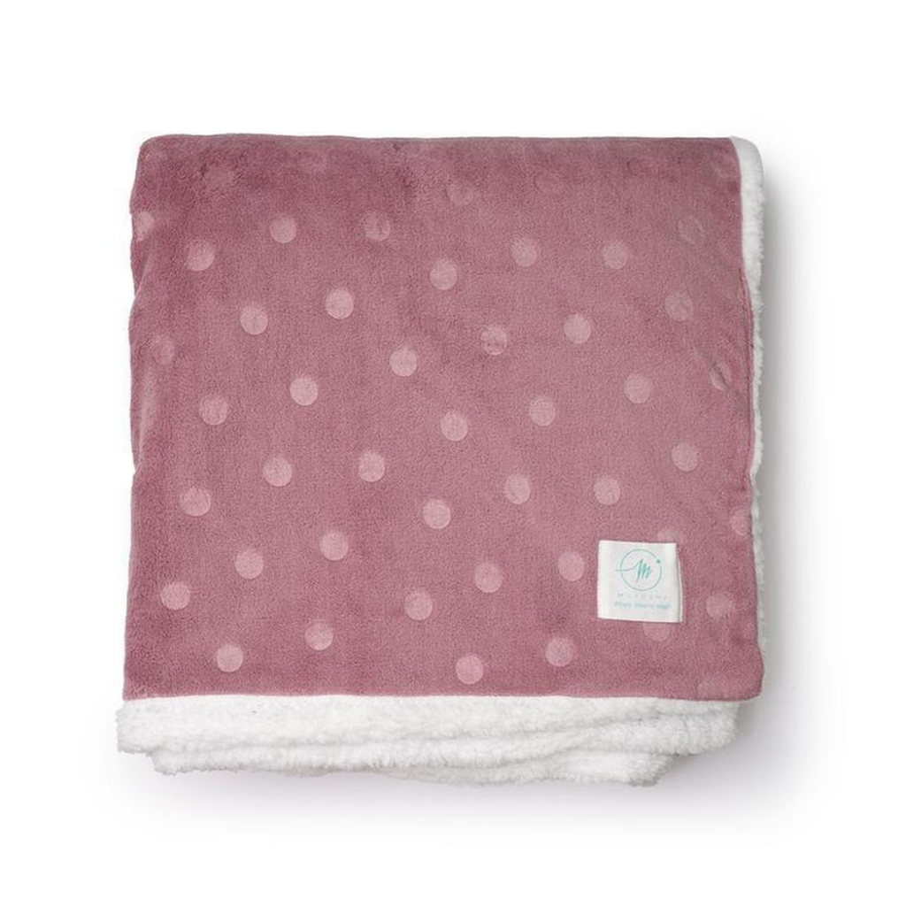 Coperta Plaid Matrimoniale/Singolo in Flannel e Sherpa a Pois – 130x160 cm