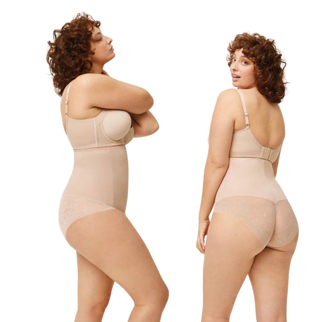 Guaina Donna contenitiva alta sottoseno con pizzo senza cuciture