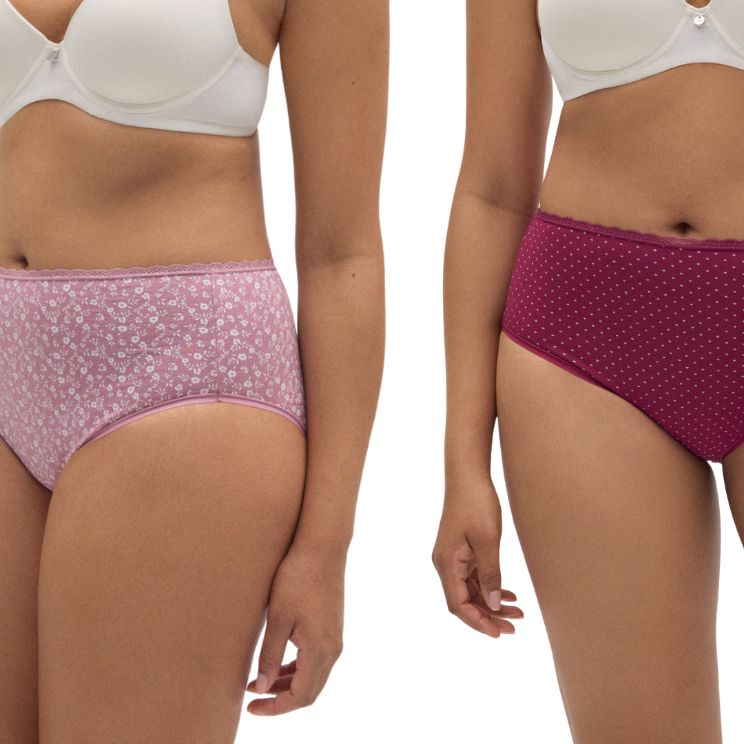 SLIP ALTO DONNA BI-PACK BORDEAUX E ROSA