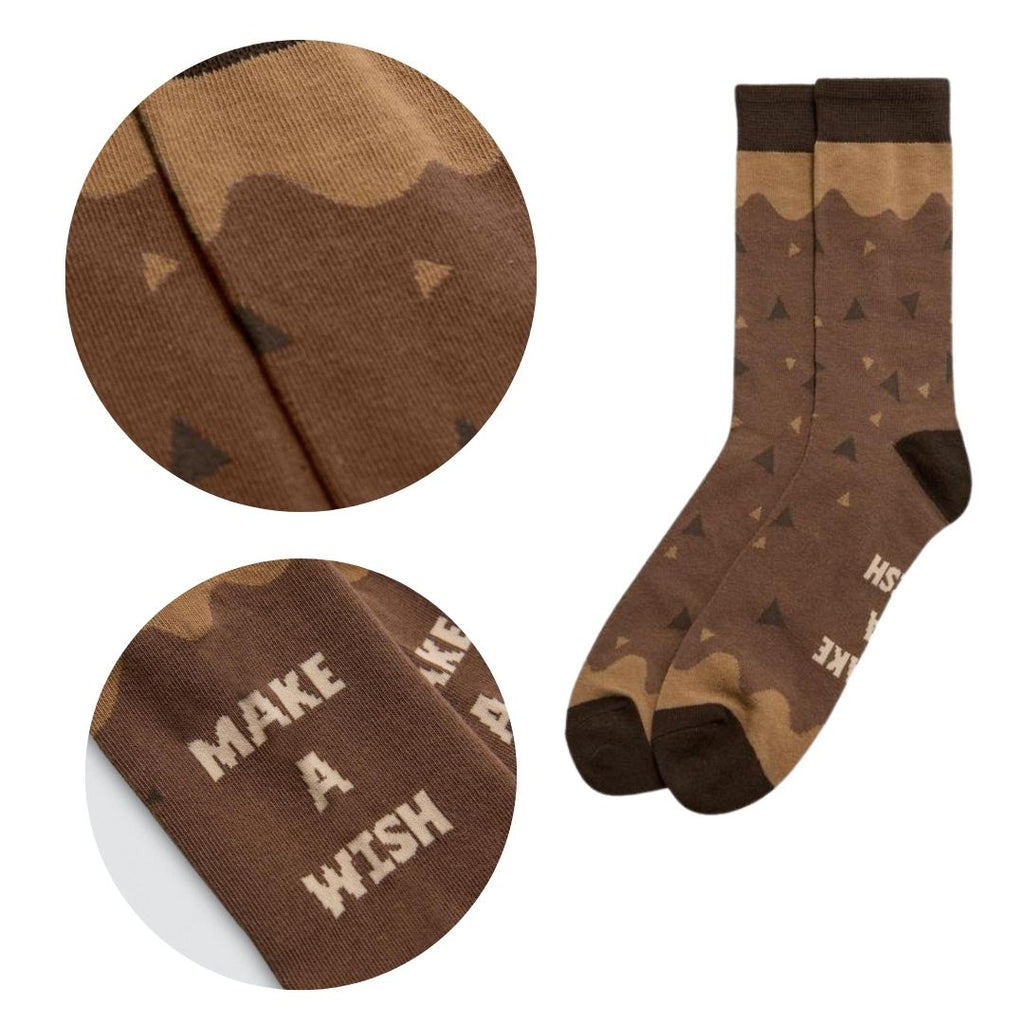 3 Paia calze corte 41/46 a forma di cupcakes base beige marrone