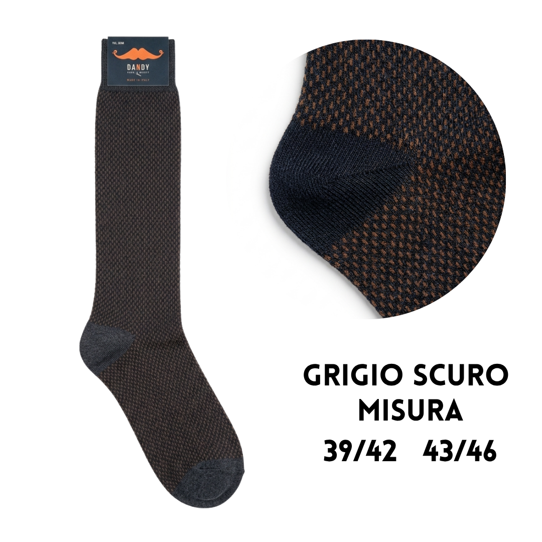 Calza Lunga da Uomo "Dandy" in Cotone – Eleganza Geometrica