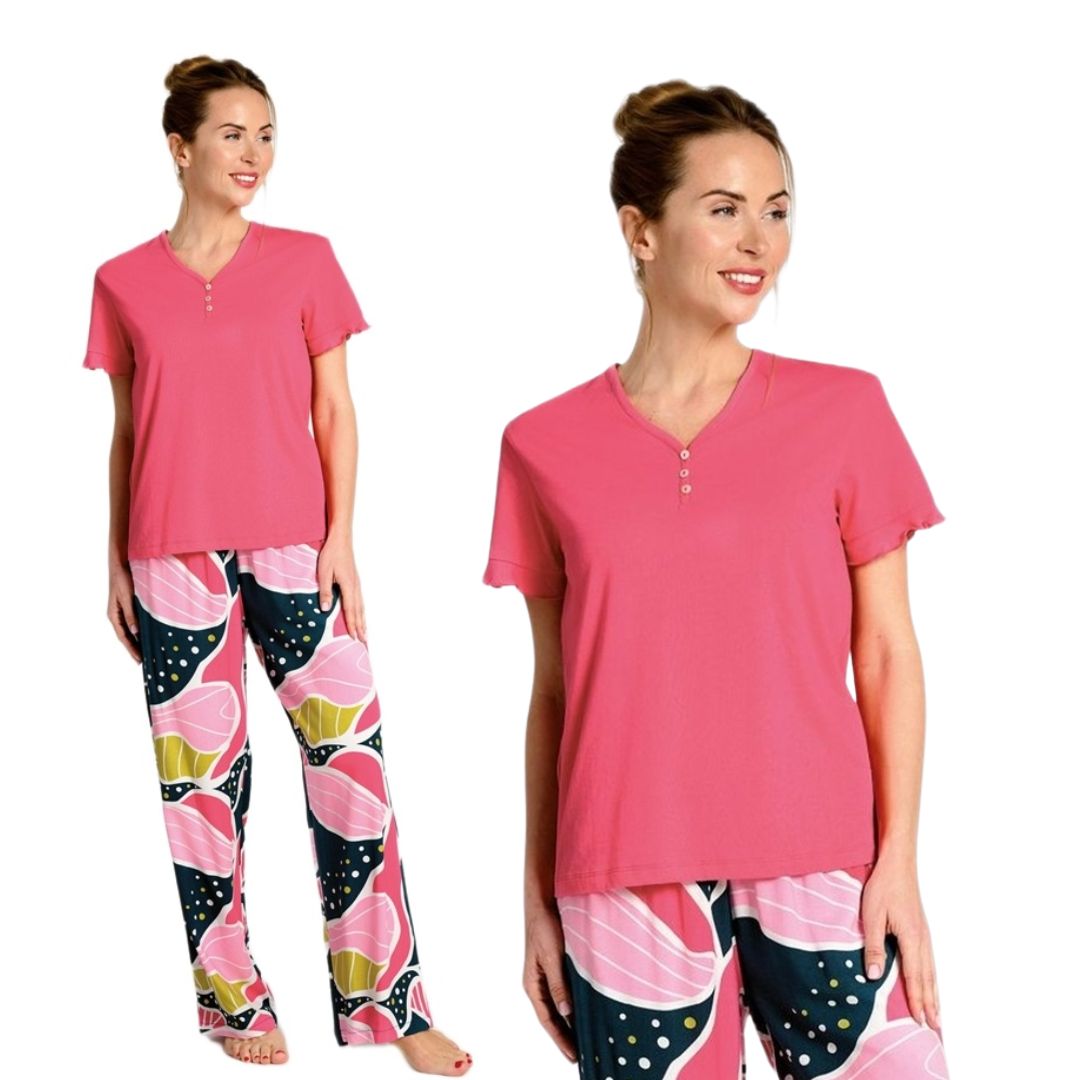 PIGIAMA Donna mezza manica pantalone lungo in cotone