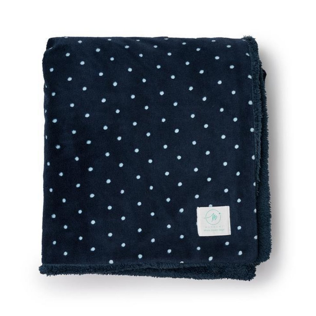Coperta Plaid in Flannel e Sherpa a Pois Stellati – 130x160 cm