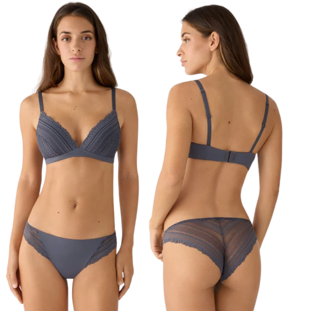 Brasiliana in Pizzo Geometrico e Microfibra – Eleganza Grafica e Comfort Invisibile