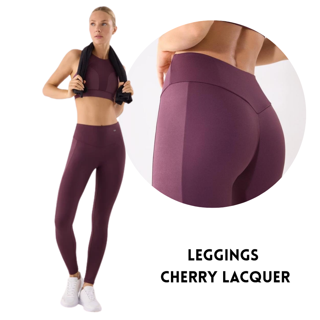 Leggings Sportivi High-Waist – Night Blue & Cherry Lacquer