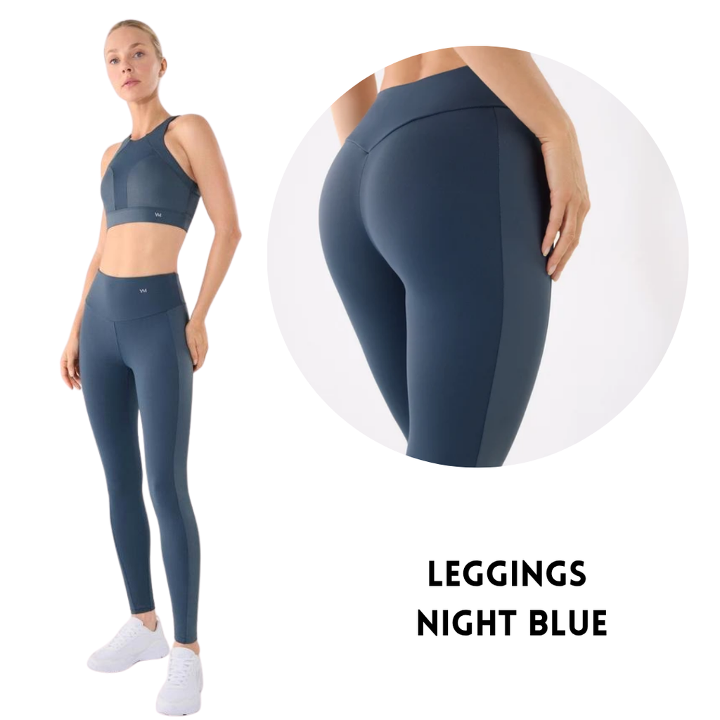 Leggings Sportivi High-Waist – Night Blue & Cherry Lacquer