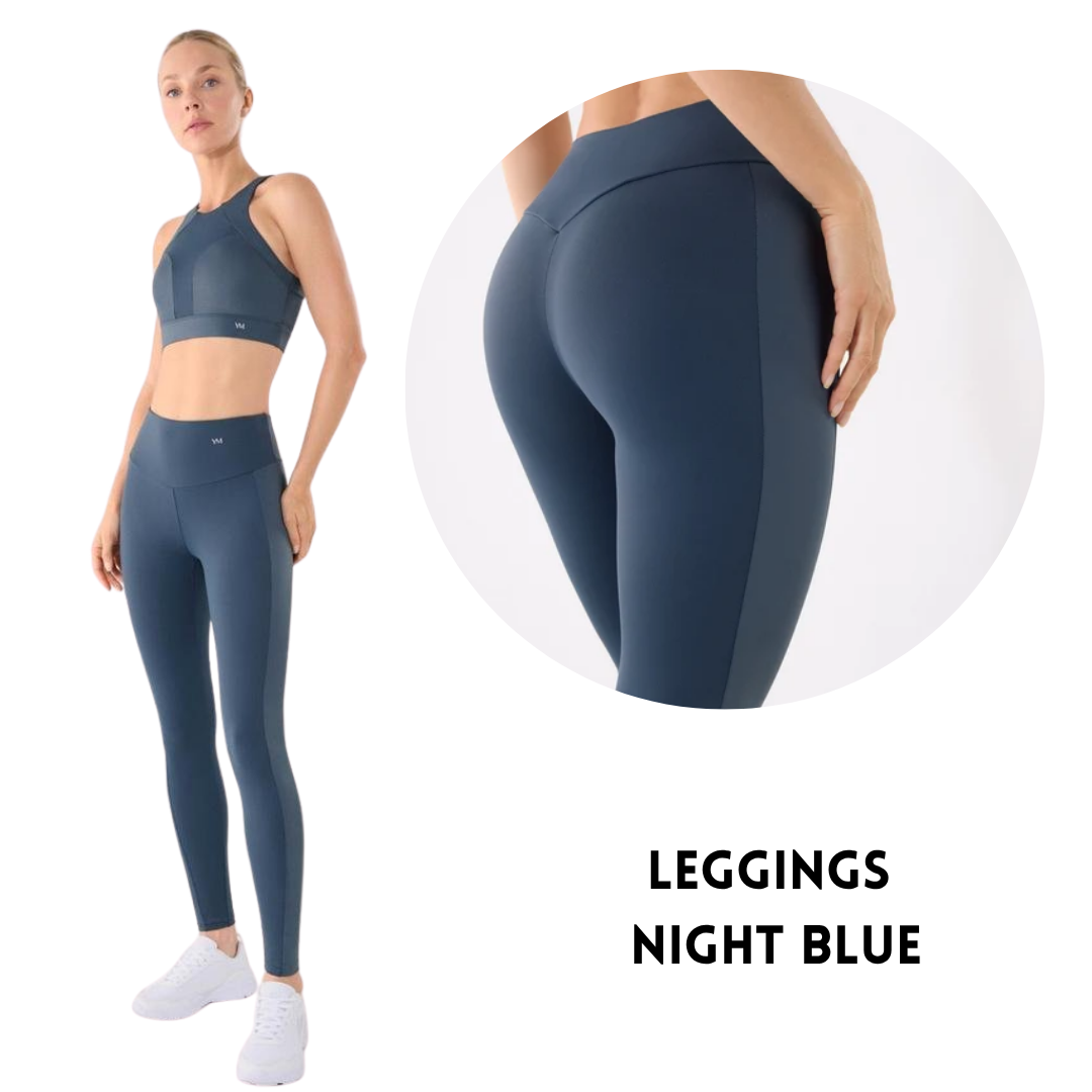 Leggings Sportivi High-Waist – Night Blue & Cherry Lacquer
