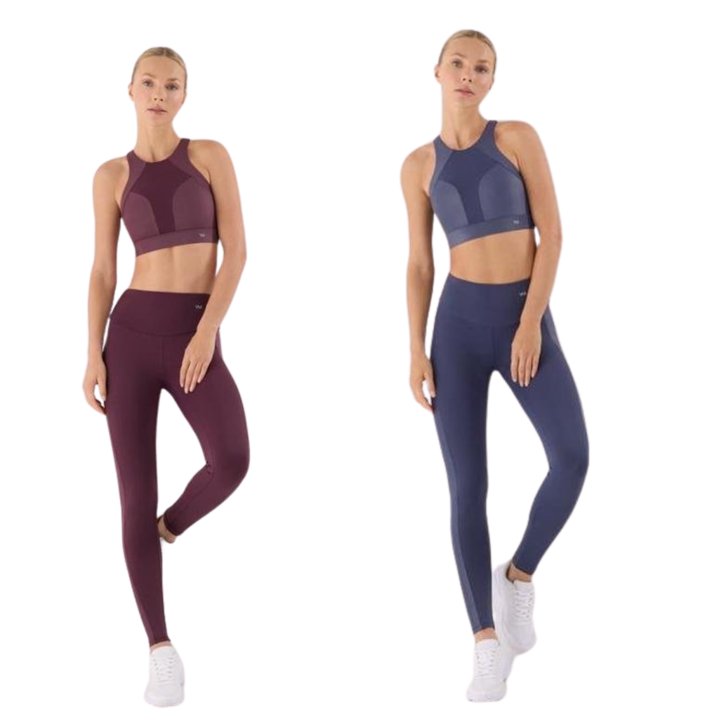 Leggings Sportivi High-Waist – Night Blue & Cherry Lacquer