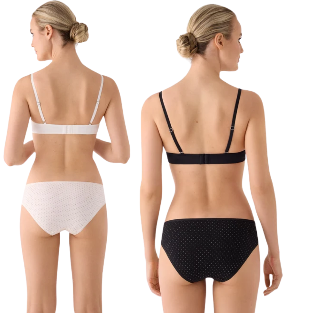 Bipack Slip Midi Donna in Cotone Elasticizzato a Micro-Pois