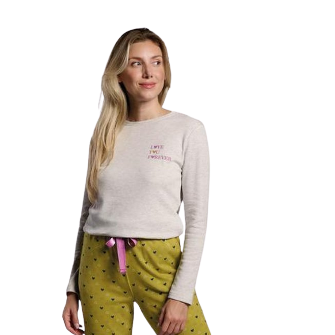 Pigiama in Cotone Felpato Donna "Love You Forever"