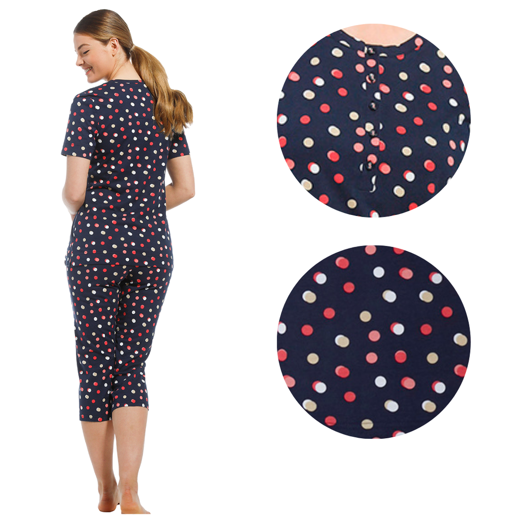 PIGIAMA M/M BLU A POIS, PANTALONI PINOCCHIETTO