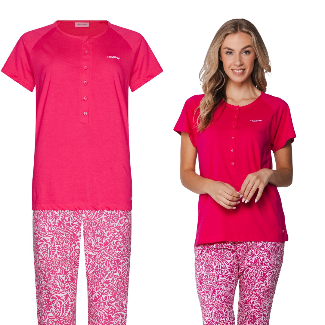 PIGIAMA M/M  FUCSIA CON SCRITTA "COZY DAYS"