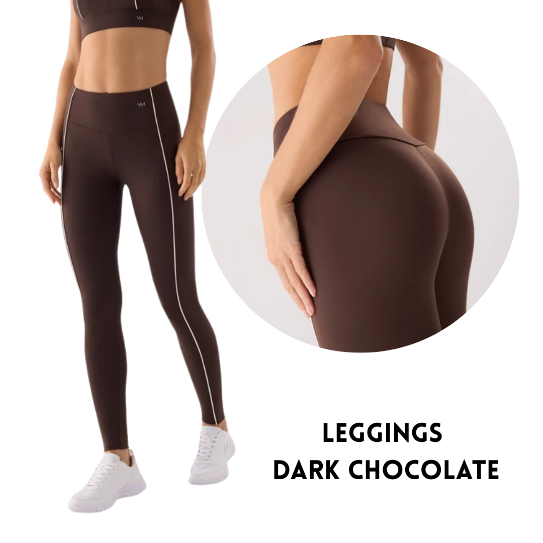 Leggings Sportivi High-Waist Push-Up – Dark Chocolate