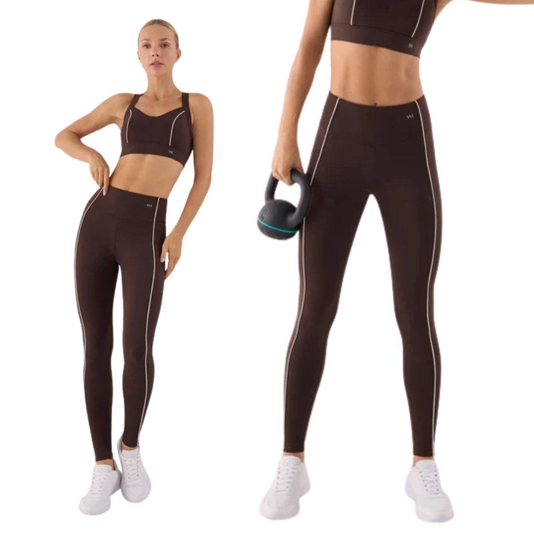 Leggings Sportivi High-Waist Push-Up – Dark Chocolate