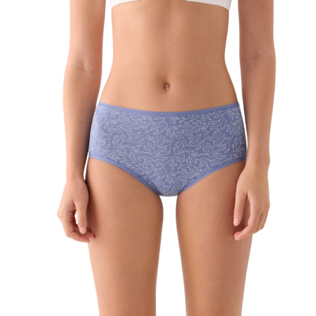 Bipack Slip Alto in Cotone Elasticizzato – Comfort Avvolgente, Fantasia Botanica e Texture Chevron