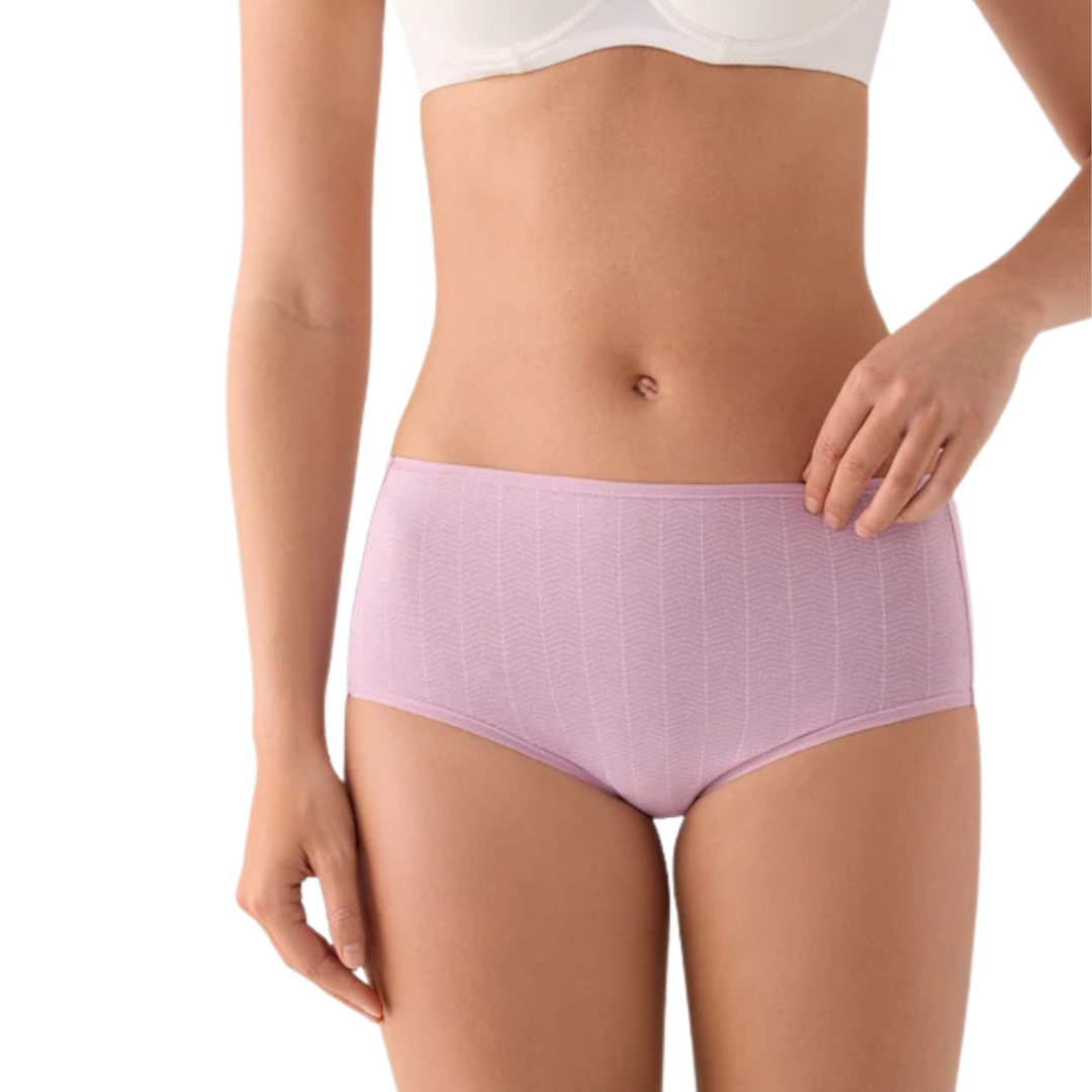 Bipack Slip Alto in Cotone Elasticizzato – Comfort Avvolgente, Fantasia Botanica e Texture Chevron