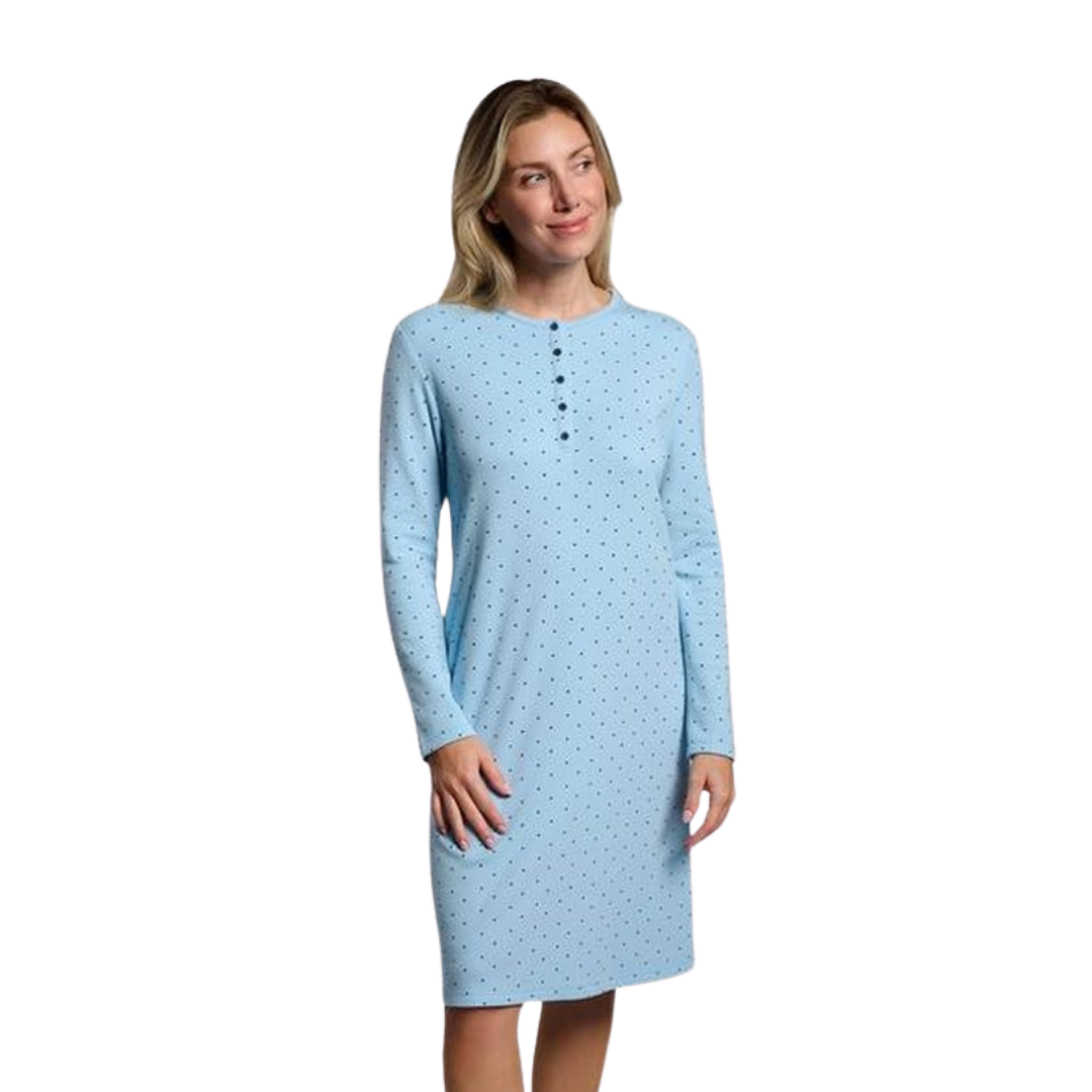 Camicia da Notte in Cotone con Bottoncini