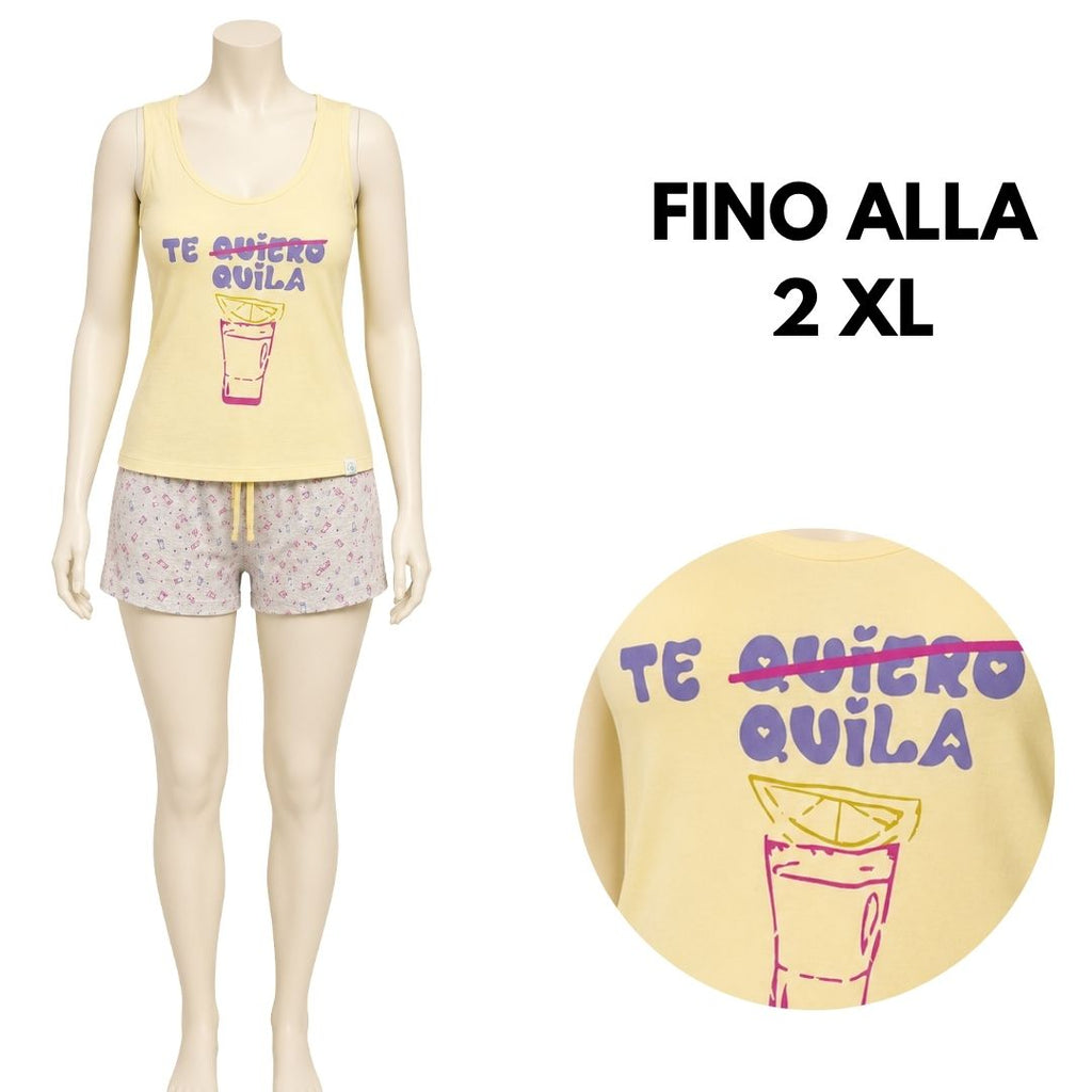 Pigiama spalla larga pantaloncino corto te quiero te quila