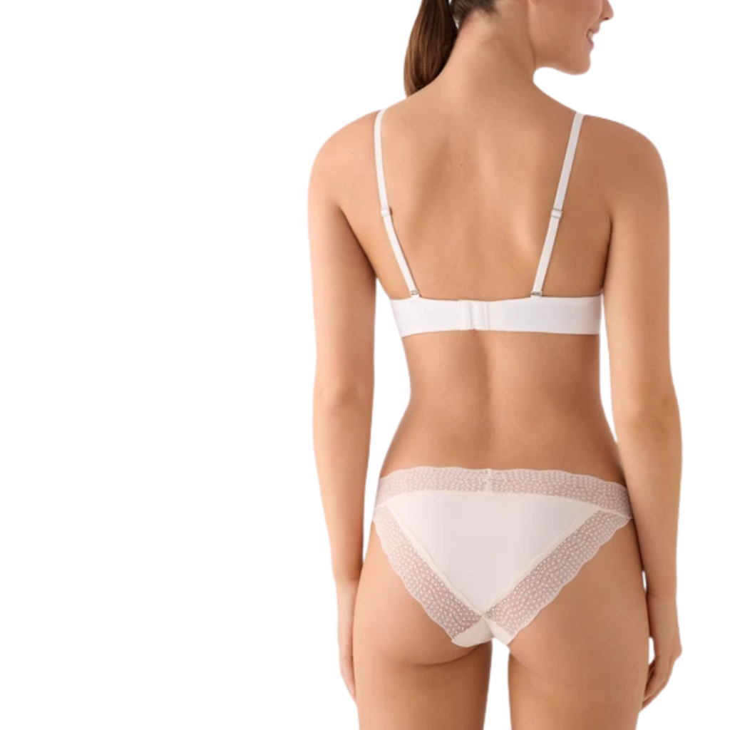 Slip Midi in Cotone Elasticizzato e Pizzo Smerlato